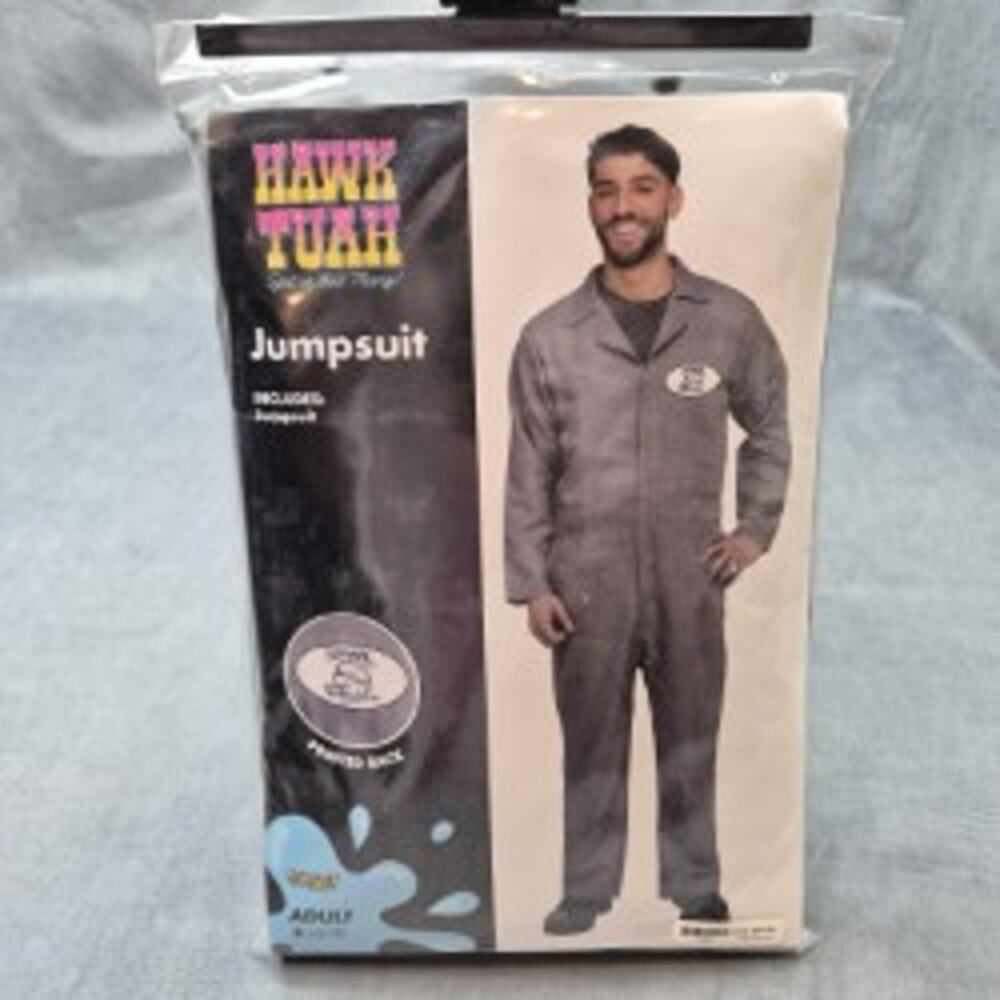 Spirit Halloween Hawk Tuah (Haliey Welch) Men's Gray Jumpsuit Adult L/XL